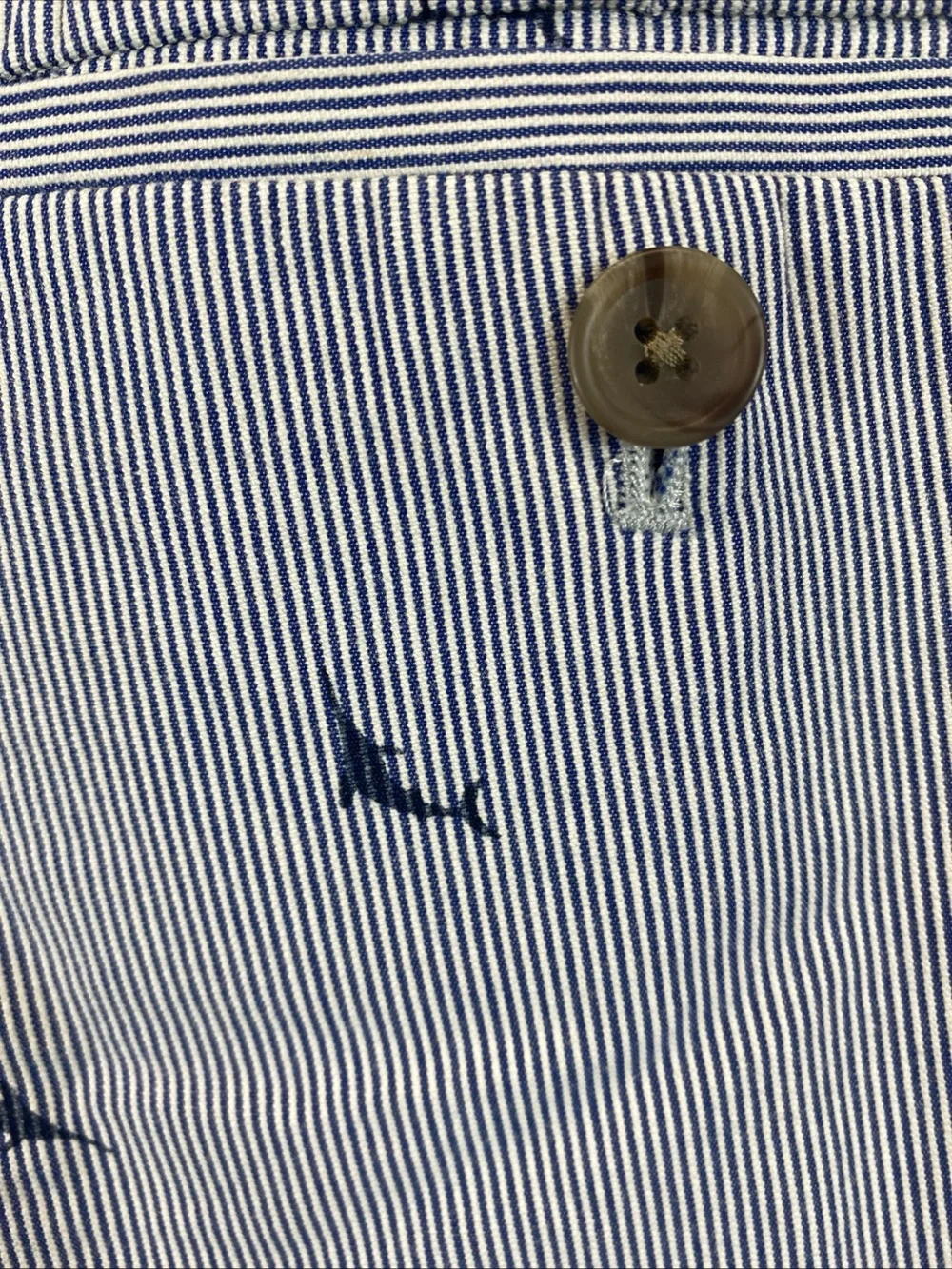 Banana Republic Chino Shorts Mens Size 34 Swordfish Pinstripe Preppy Coastal